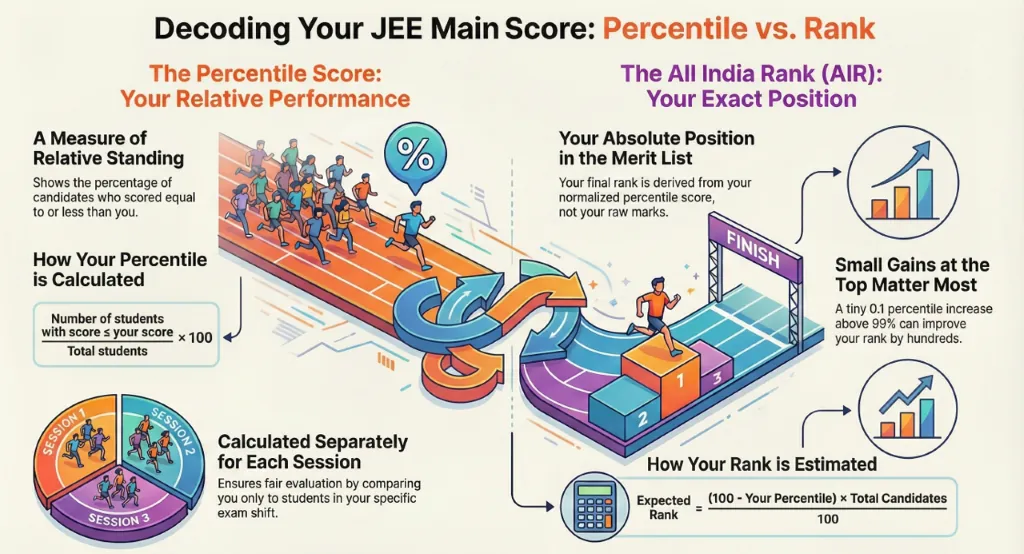 JEE MAin rank Vs percentile